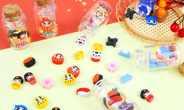 小ビン入りミニ消しゴム